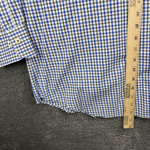 Peter Millar Shirt Men XXL Crown Ease Cotton Plaid Pocket Button Up - Picture 6 of 10